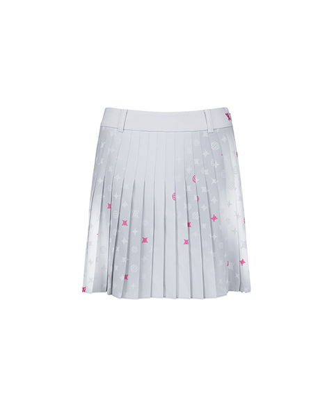 ANEW Golf Women's SM Gradation Pattern Pleated Skirt - Light Grey