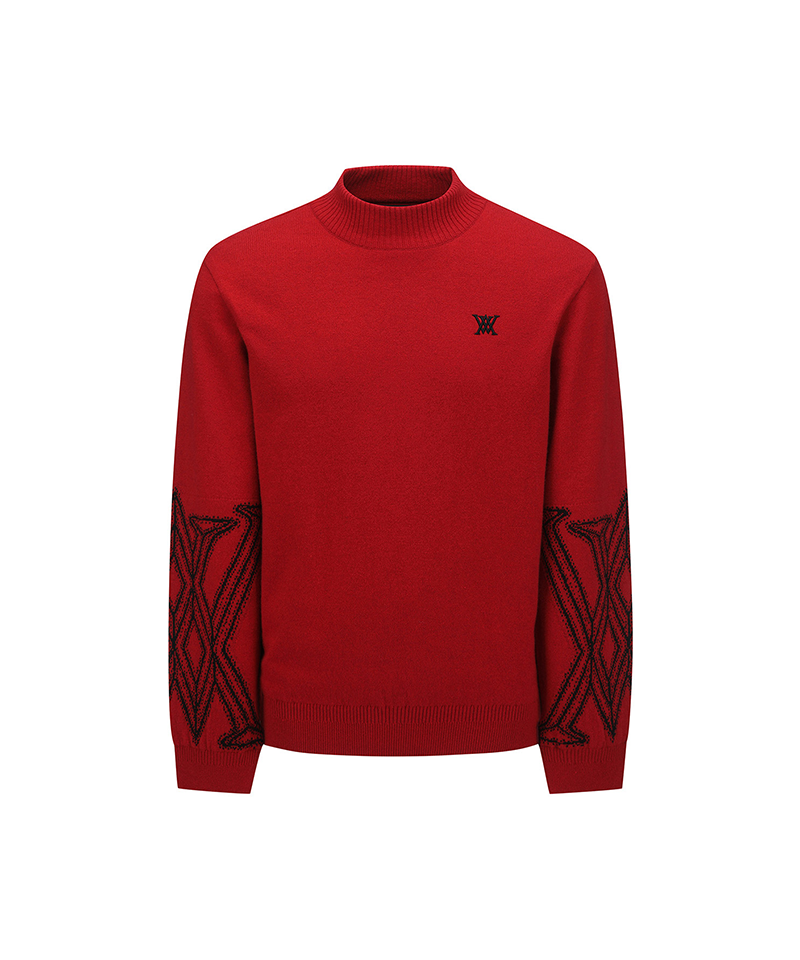 Men's WI Fuzzy Logo Point Swetaer - Red