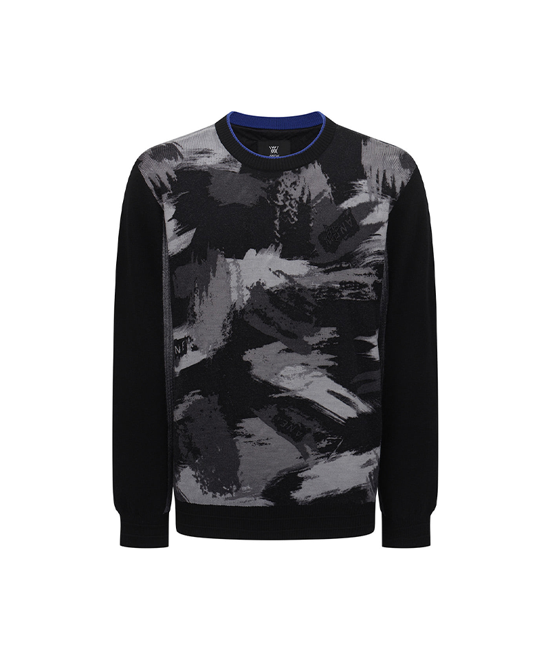 Men's WI Brushstroke Windproof Sweater - Black