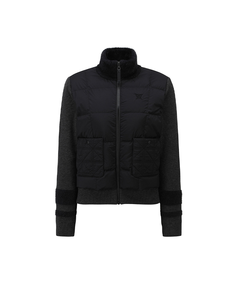 Women's WI Hybrid High Neck Down Jacket - Black