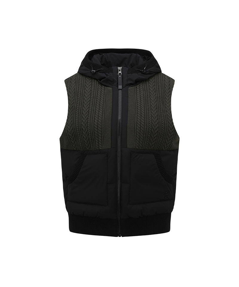Women's WI Hooded Down Vest - Khaki
