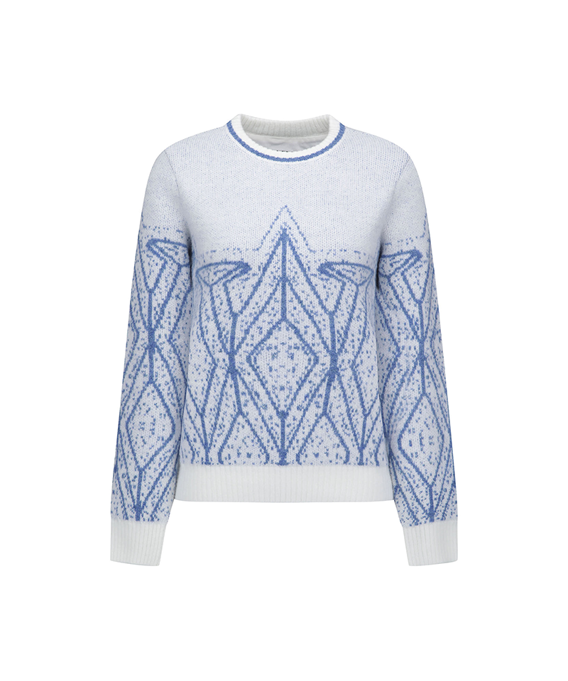 Women's WI Fuzzy Logo Point Sweater - Cream