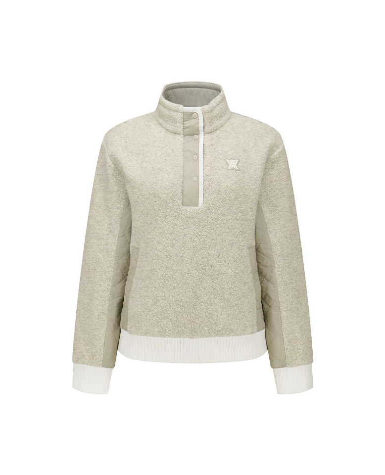 Women's WI High Neck Long T-Shirt - Cream