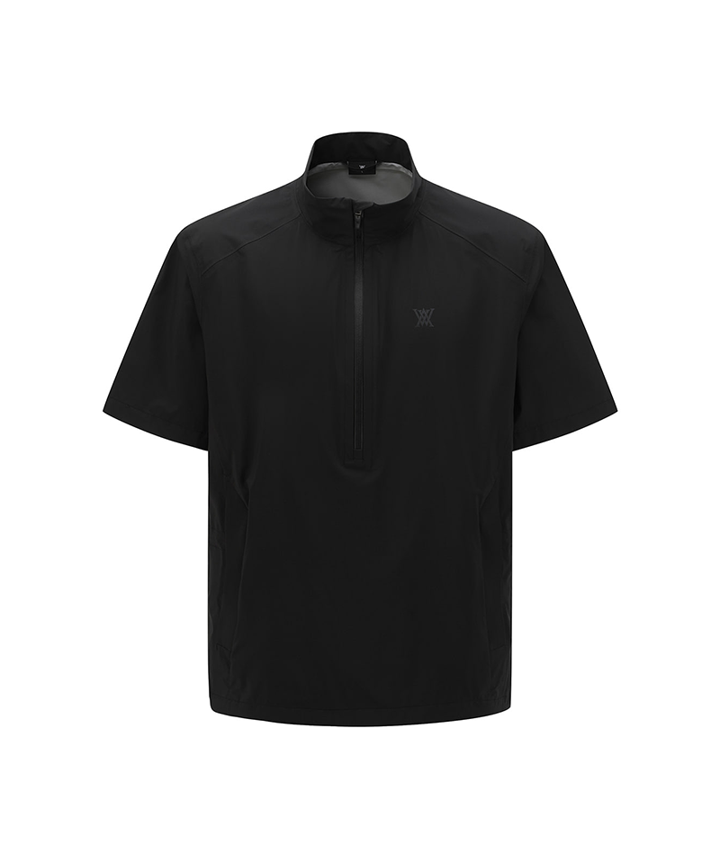 Men's Logo Half Zip Anorak - Black
