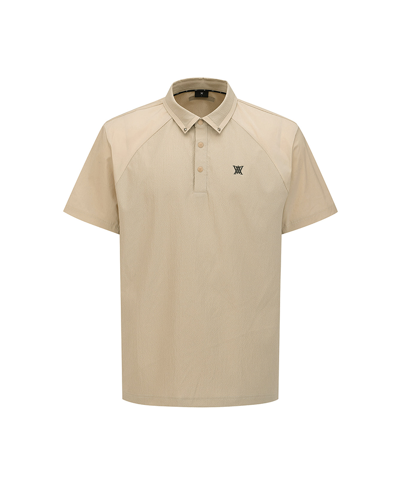 Men's Back Logo Point T-Shirt - Beige