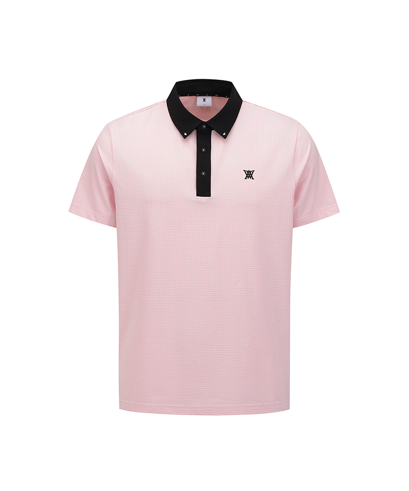 Men's Back Contrast T-Shirt - Light Pink