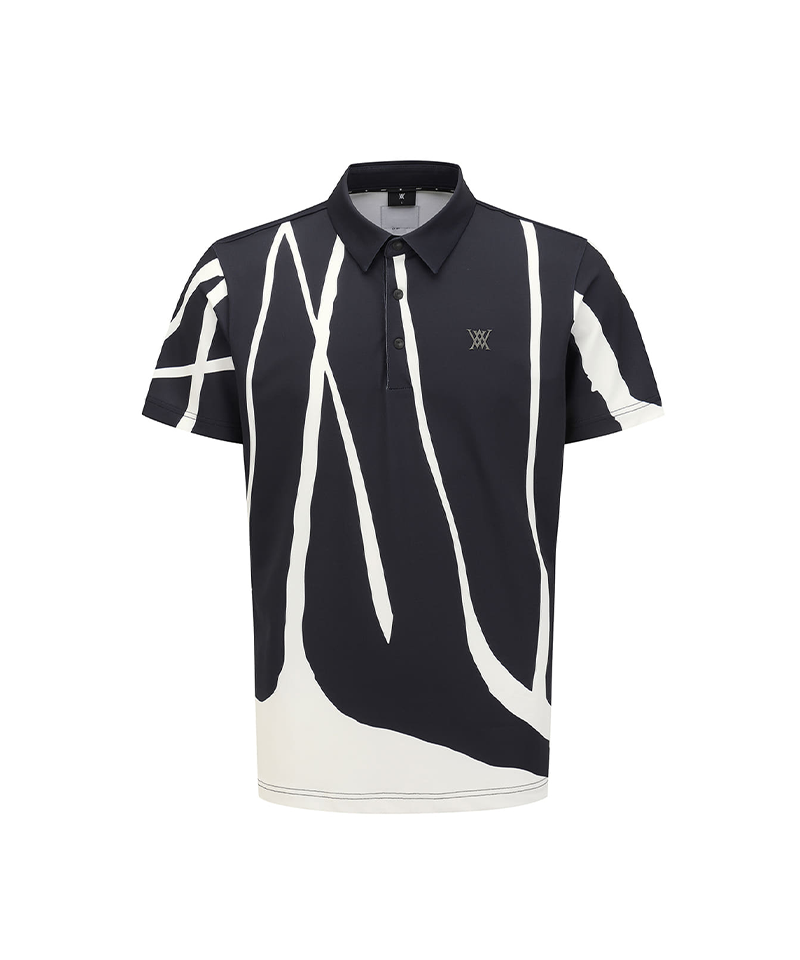 Men Check Short T-Shirt - Black