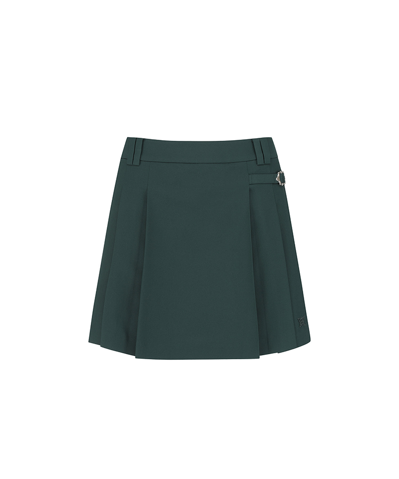 Women's Seasonal Pleats Half Pants - Dark Green