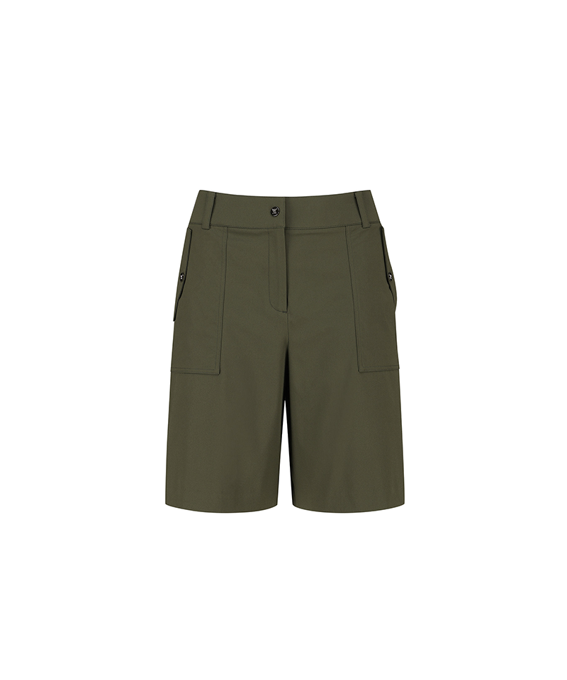 Women's Cargo A Line Half Pants - Dark Khaki