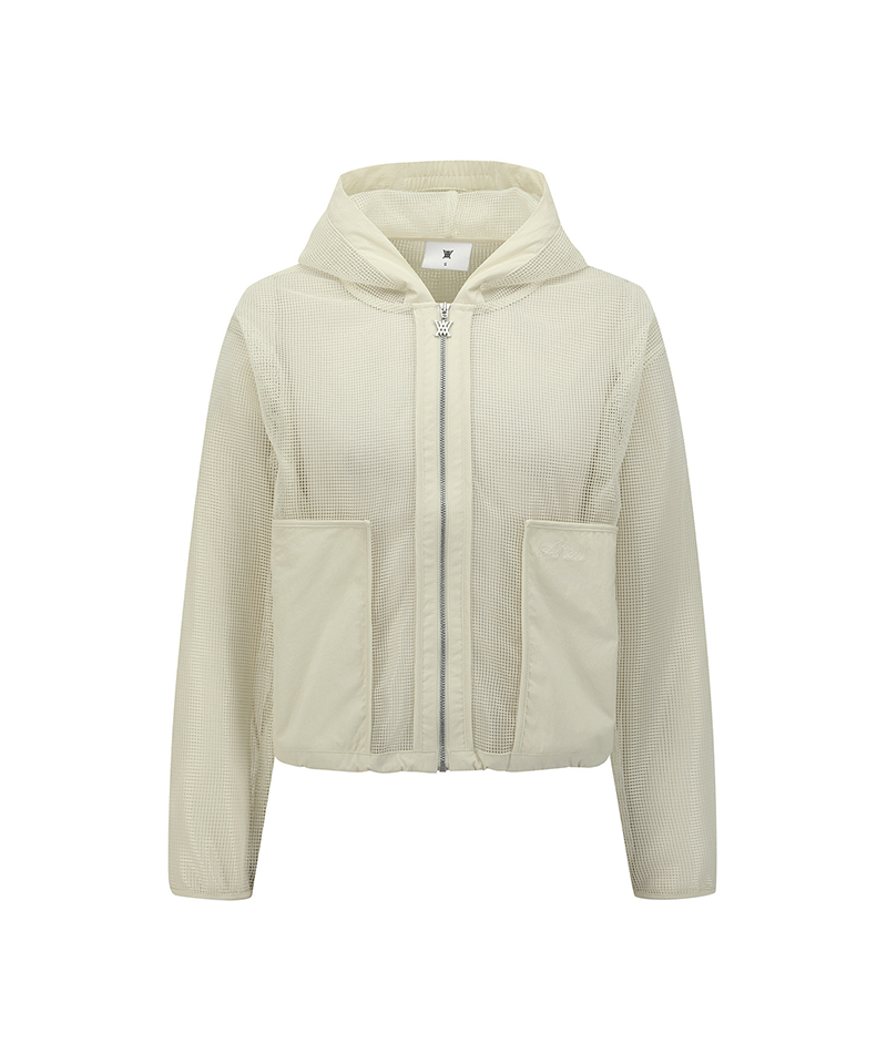 Women's Hooded Athleisure Jacket - Ivory