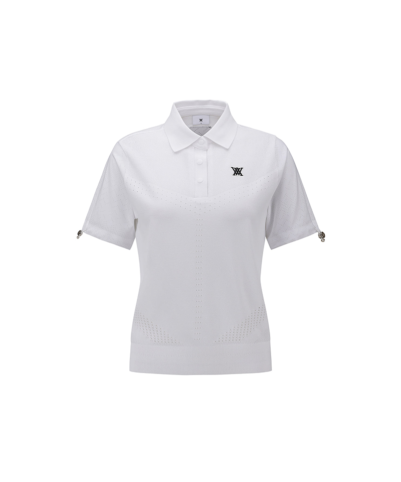 Women's Contrast Short Sleeve Sweater - White