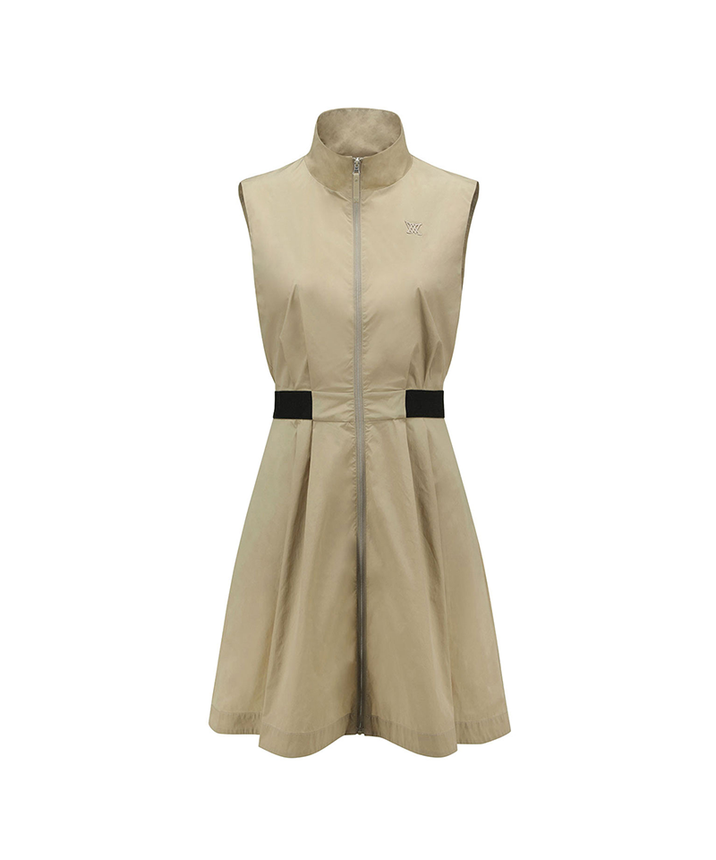 Women's Sleeveless Open One Piece - Beige