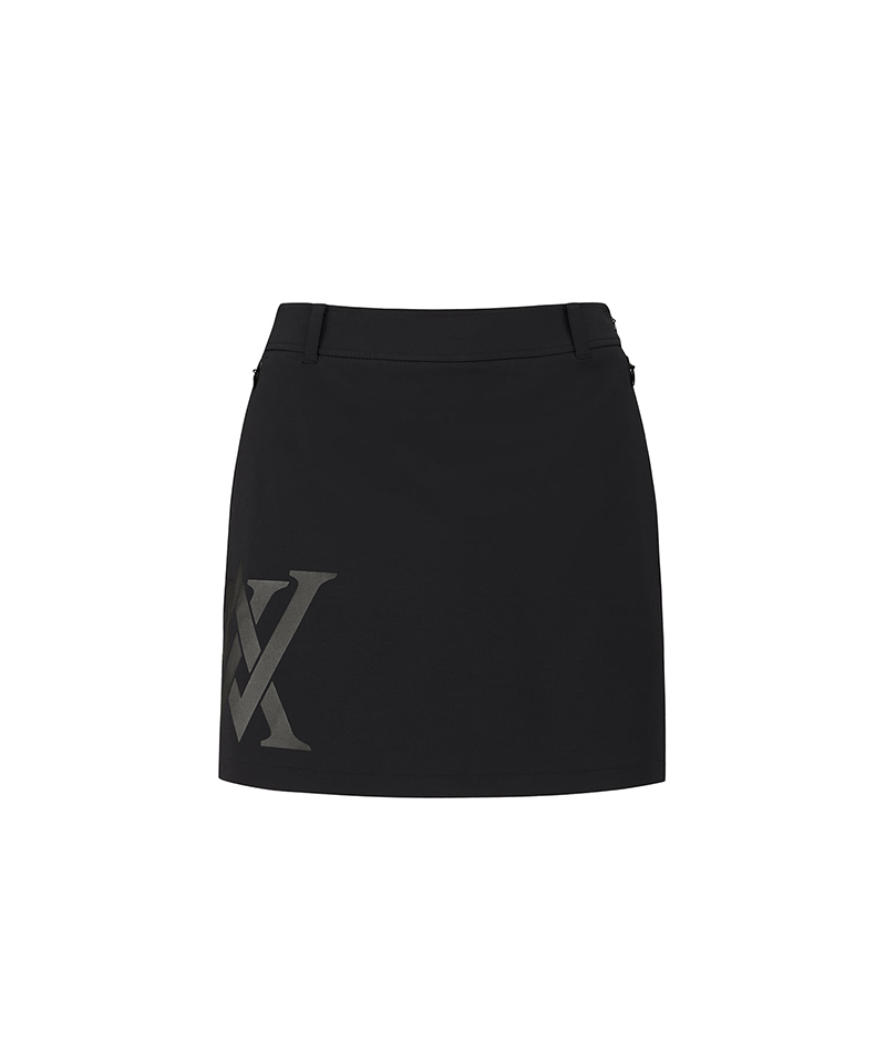 Women's Out Pocket H Line Skirt - Black