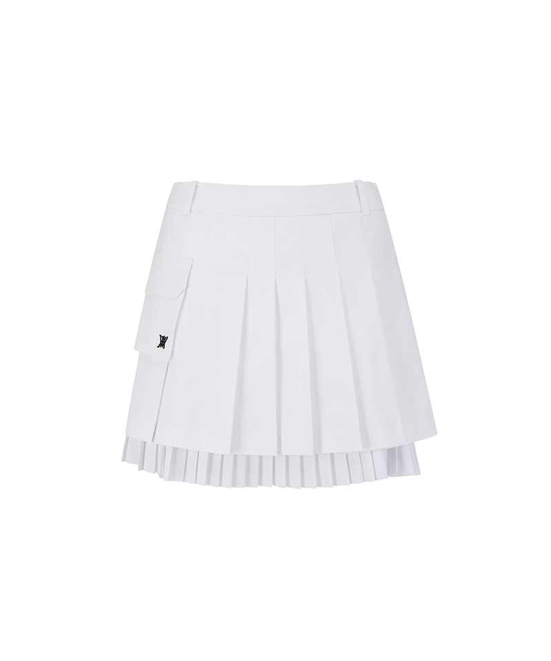 Women's Layered Pleats Skirt - White