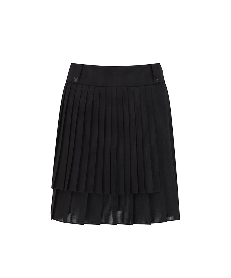 Women's  Pleated Wrap Skirt - Black