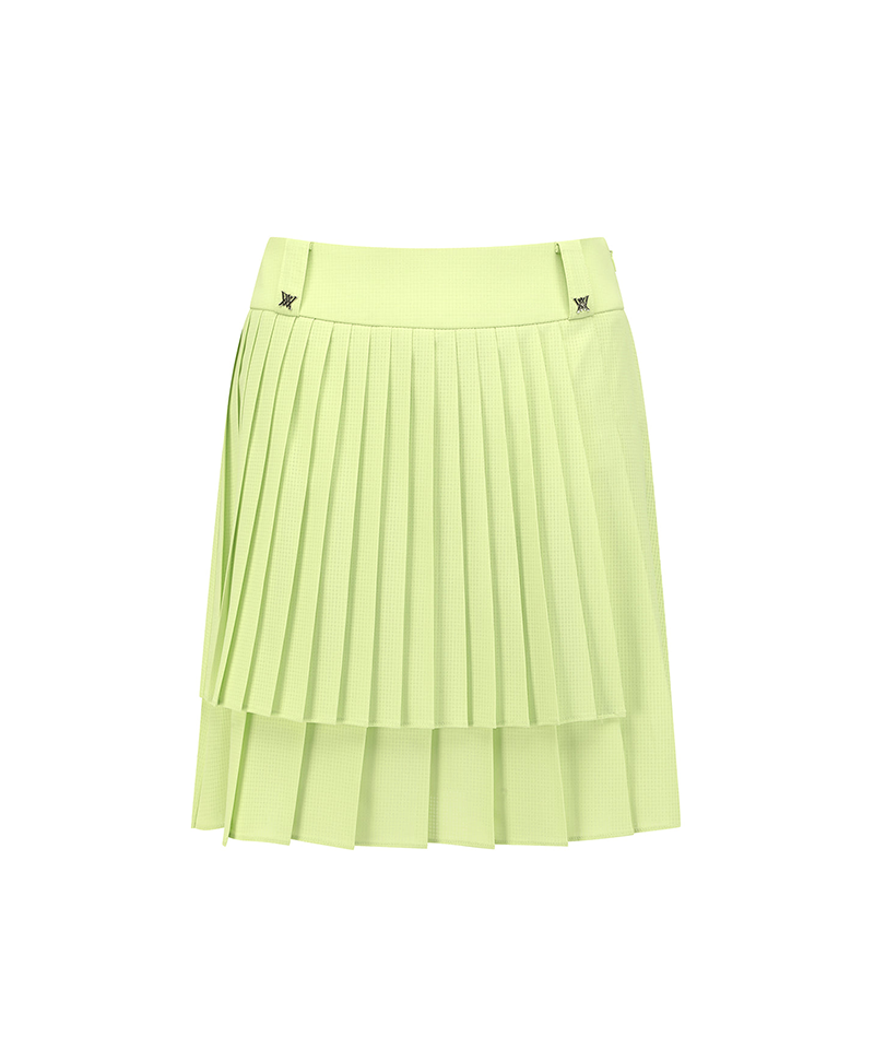 Women's  Pleated Wrap Skirt - Lime