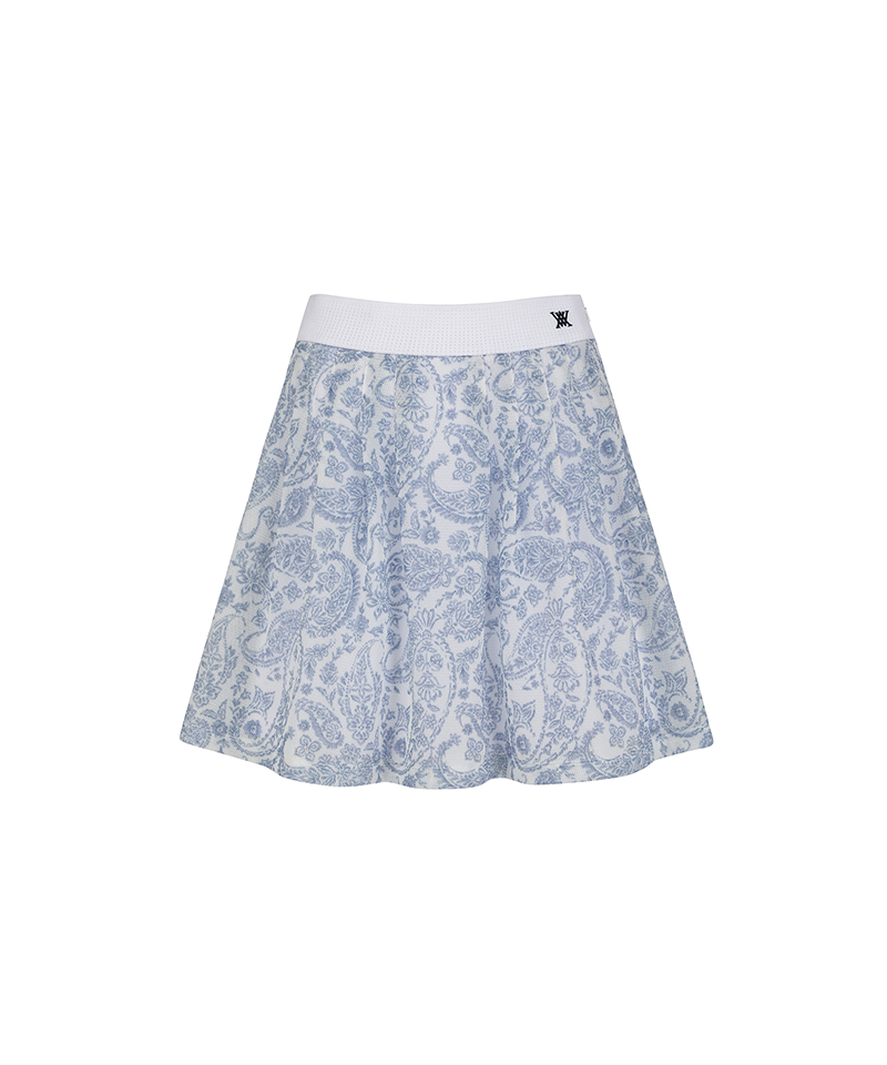 Women's Paisley Flare Skirt - Blue