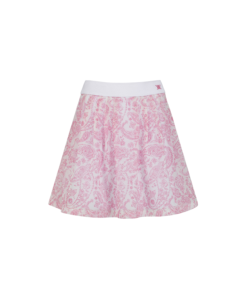 Women's Paisley Flare Skirt - Hot Pink