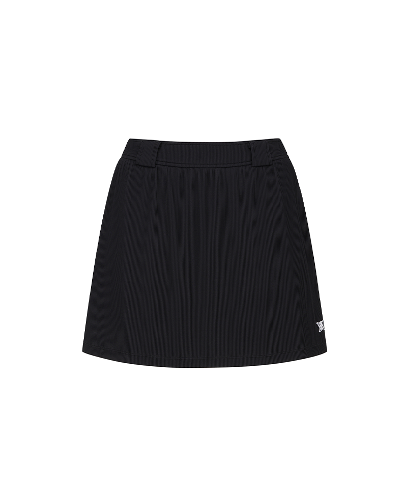 Women's Abstract Volume Flare Skirt - Black