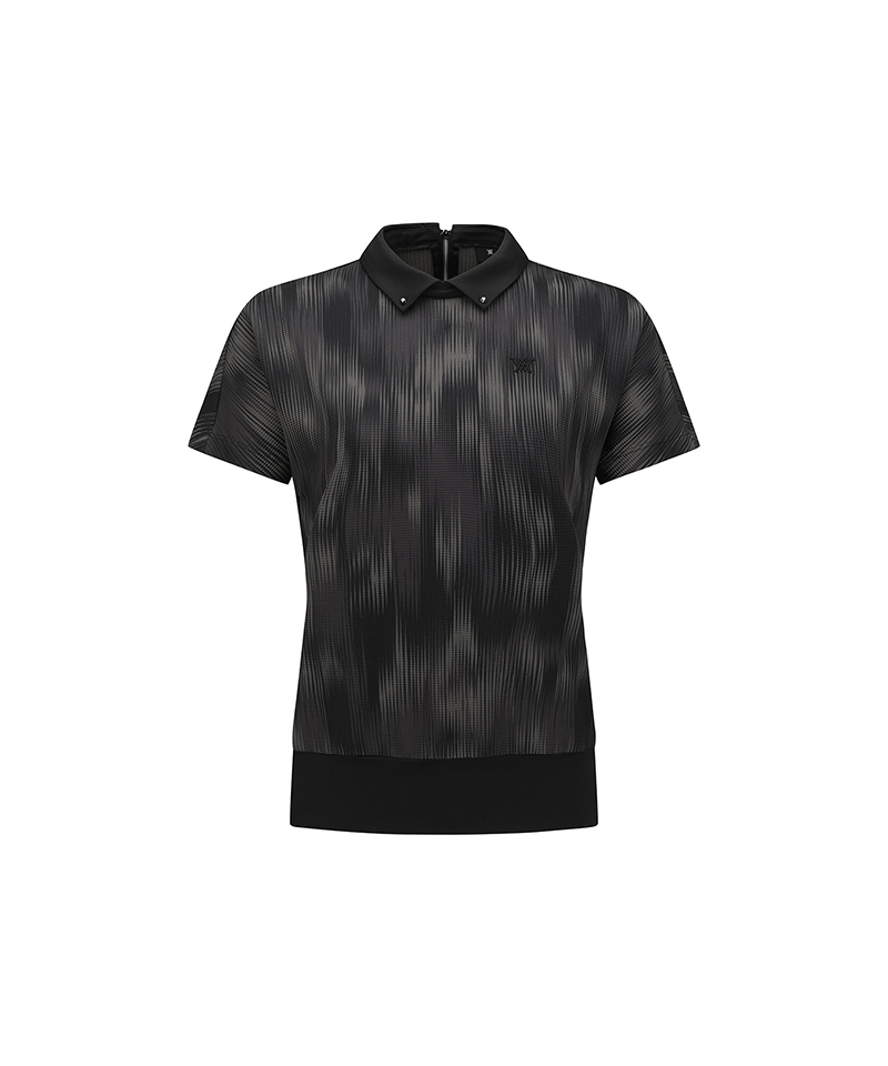 Women's Mosaic Back Zip T-Shirt - Black