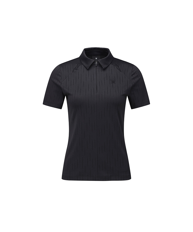 Women's Solid Back Zip T-Shirt - Black