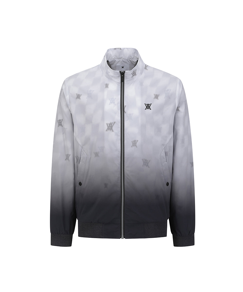 Men's Check Pattern Jacket - Light Grey