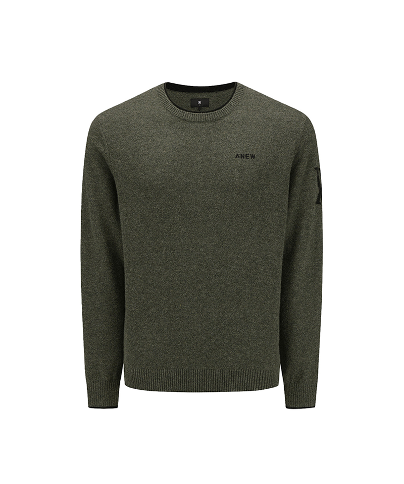 Men's SP Cashmere Round Sweater - Khaki