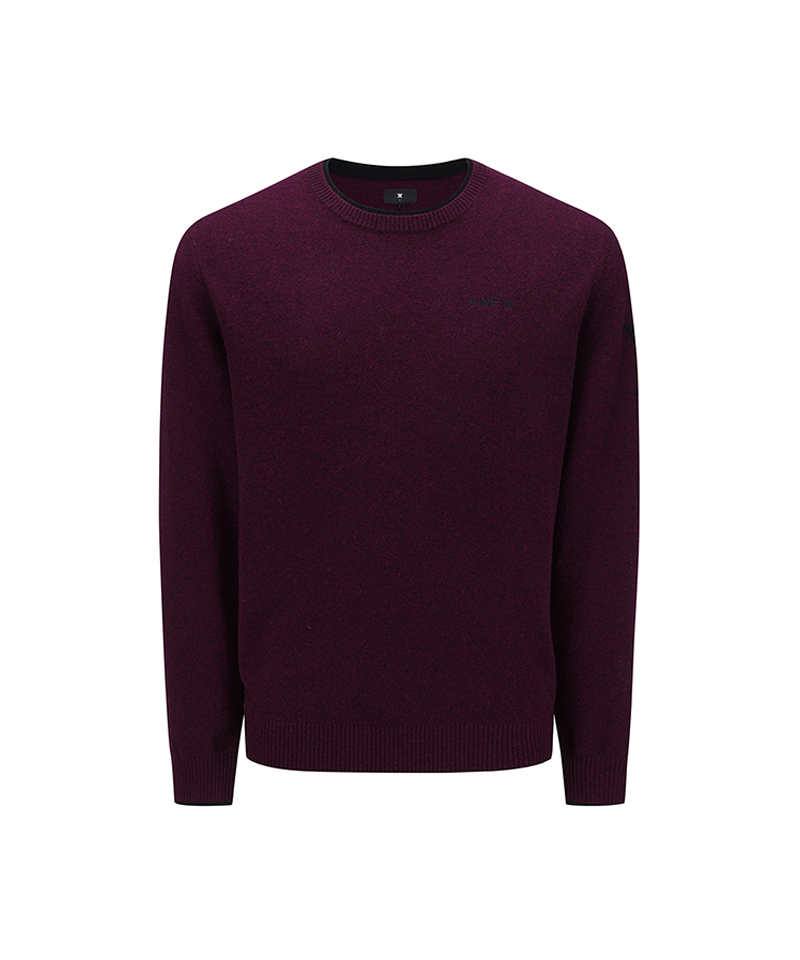 Men's SP Cashmere Round Sweater - Wine