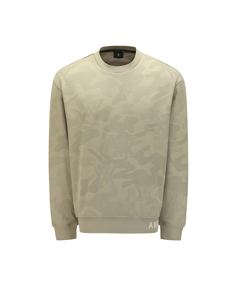 Men's Camo Jacquard Sweatshirt - Beige
