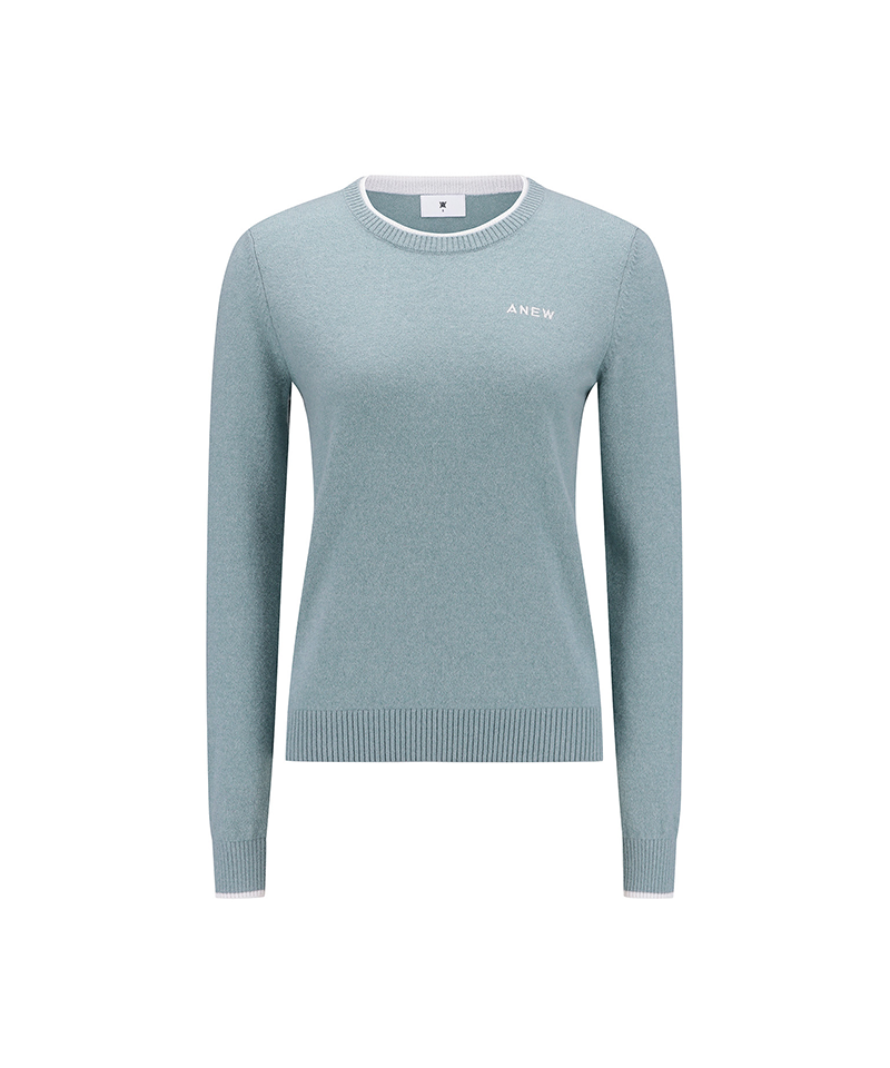 Women's SP Cashmere Round Sweater - Blue