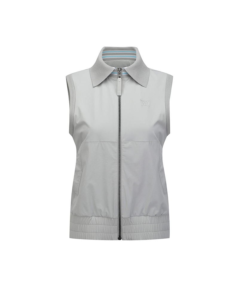 Women's Hybrid Knit Vest - Light Grey