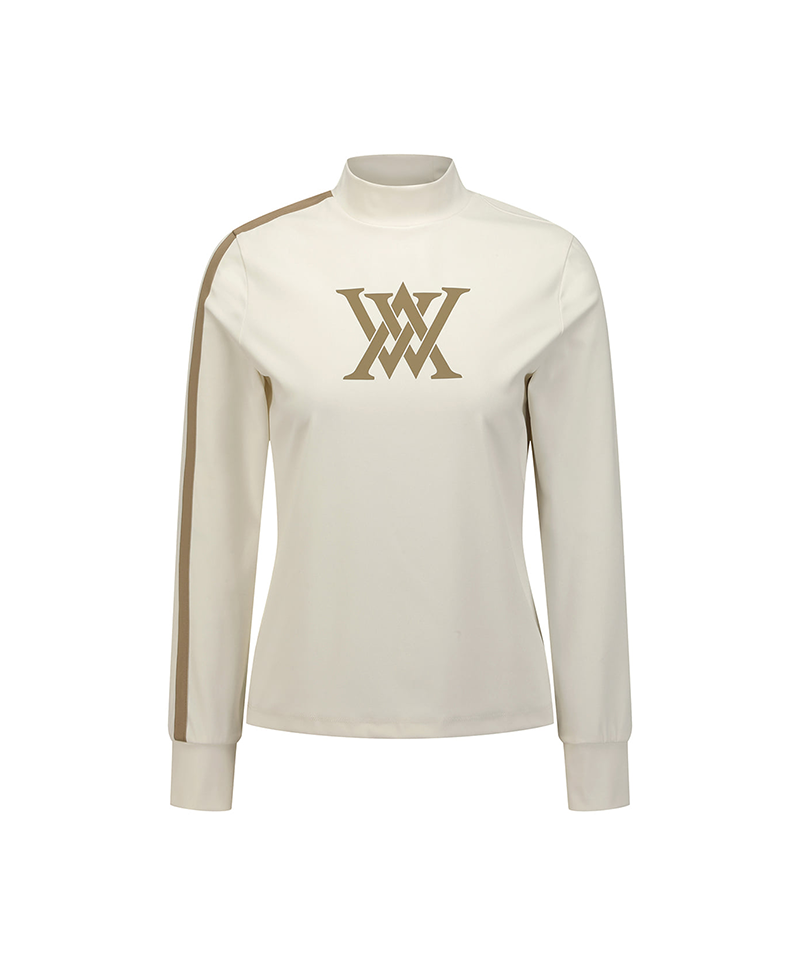 Women's Line Point Mock Neck T-Shirt - Ivory