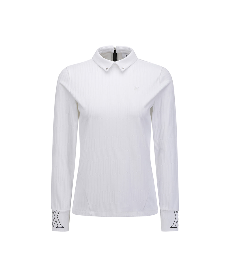 Women's Sold Back Zip Long T-Shirt - White