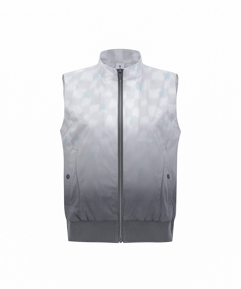Women's Check Pattern Vest - Light Grey