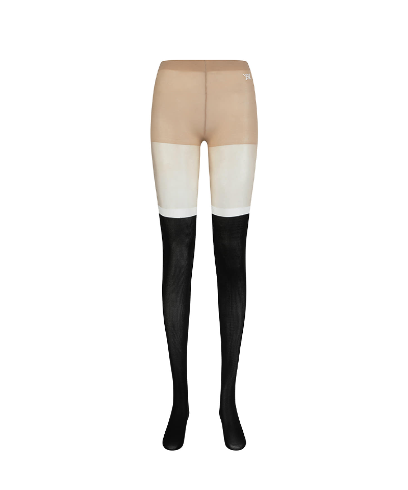 Women's Color Block Stocking - Black
