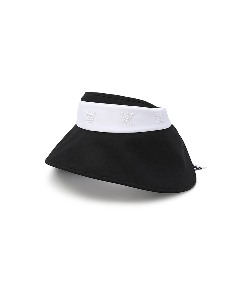 Women's Scarf Bonnet Visor - Black