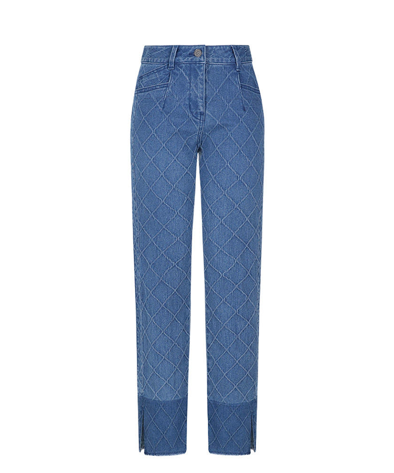 Castelbajac Women's Diamond Bootcut Denim Pants - Blue
