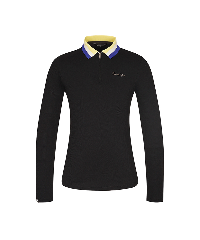 Castelbajac Women's Yoko Point Half-zip T-shirt - Black