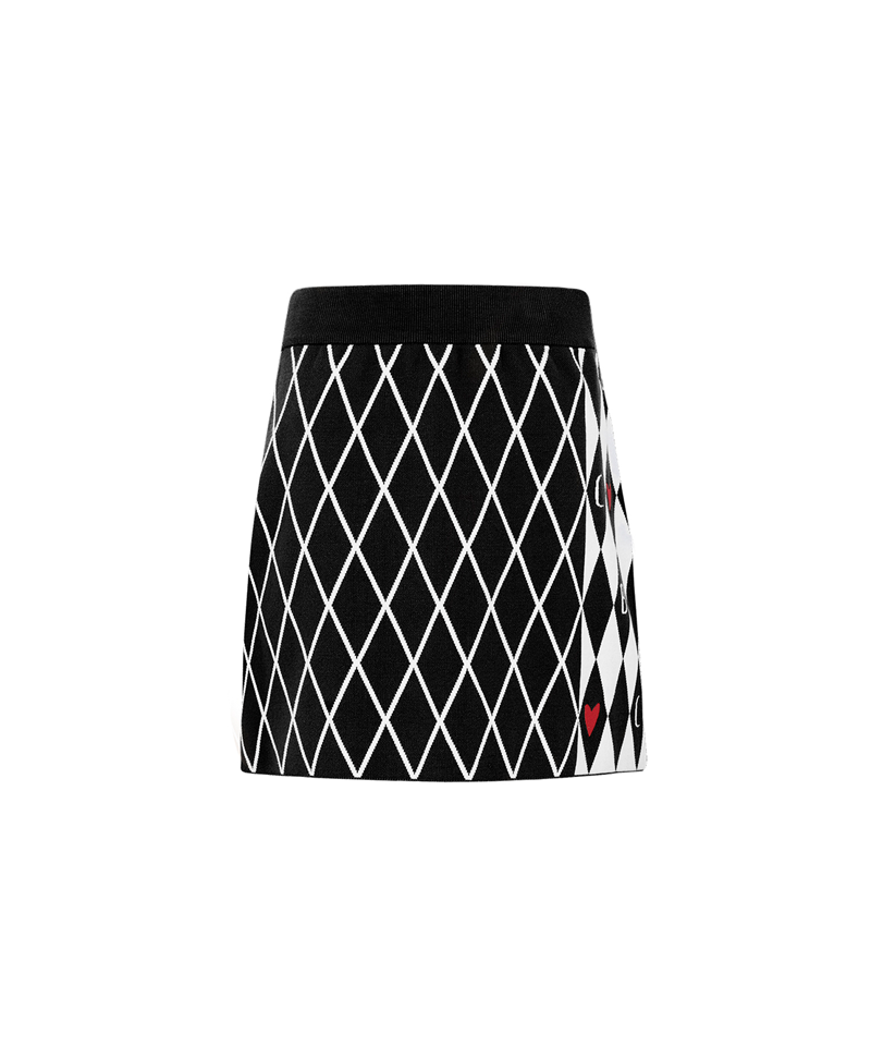 [Warehouse Sale] Castelbajac Women's Heart-Embroidered Knit Golf Culottes - Black
