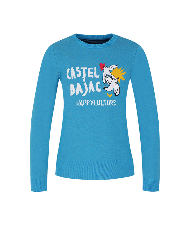 Castelbajac Women's Lettering Round Sweater - Blue