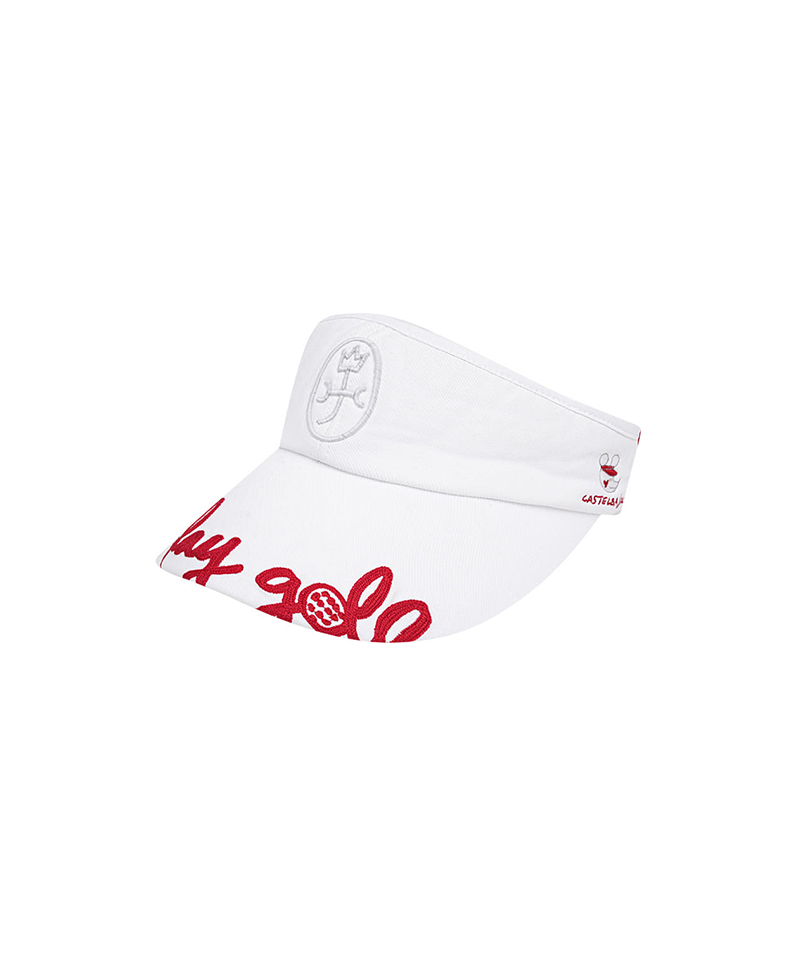 Castelbajac Women's Embroidered Ribbon Sun Cap - White