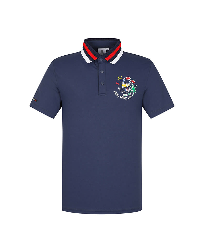 Castelbajac Men's Hope Short-Sleeve Collared T-Shirt - Navy