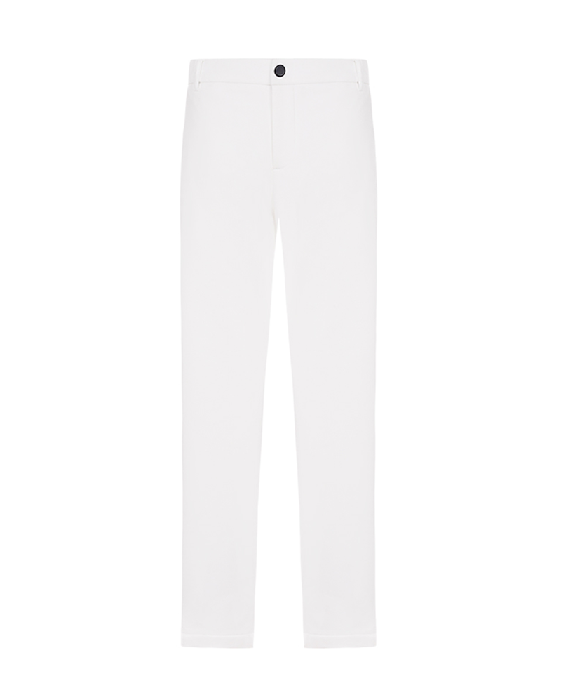 Castelbajac Men's Poly Bonded E-Band Slim Pants - White
