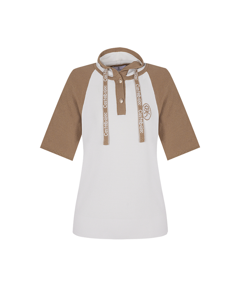 Castelbajac Women's Logo Point Raglan Short-Sleeve Hoodie - Brown