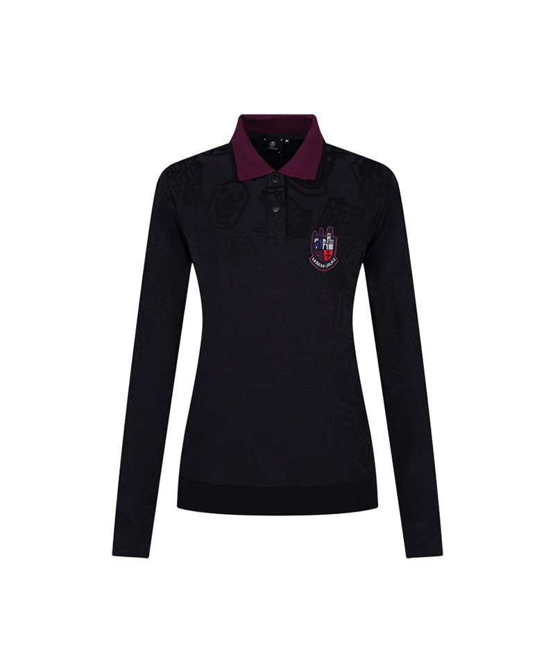 Castelbajac Women's Full-Length Pattern Color Block Collar T-Shirt - Black