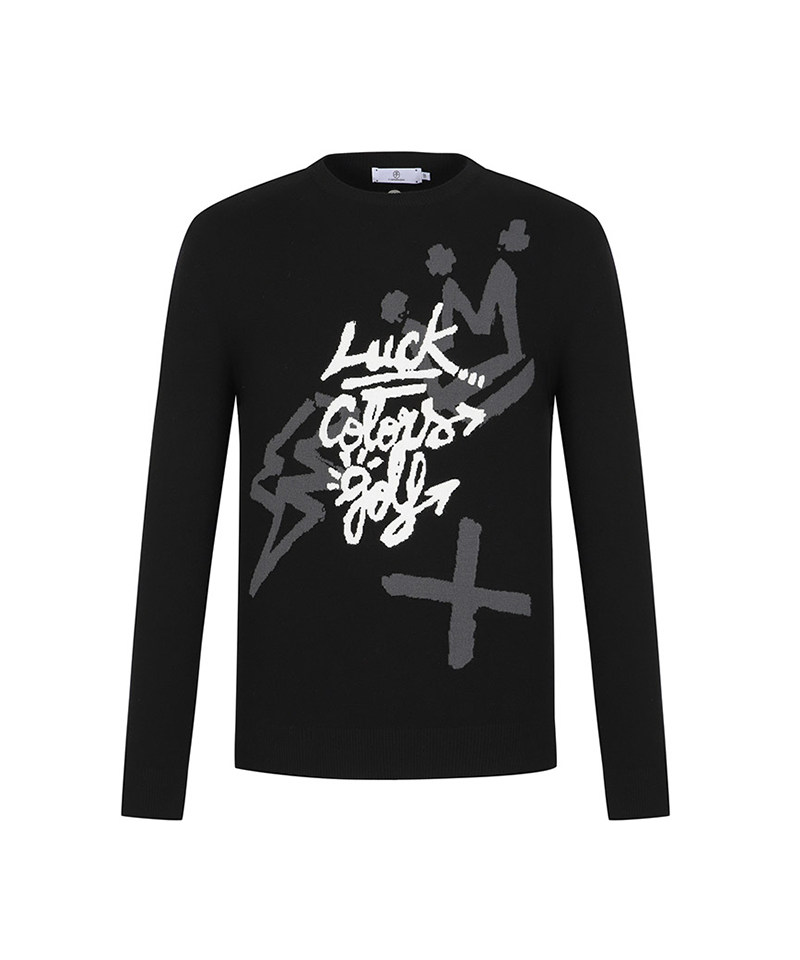 Castelbajac Men's Lettering Round Sweater - Black