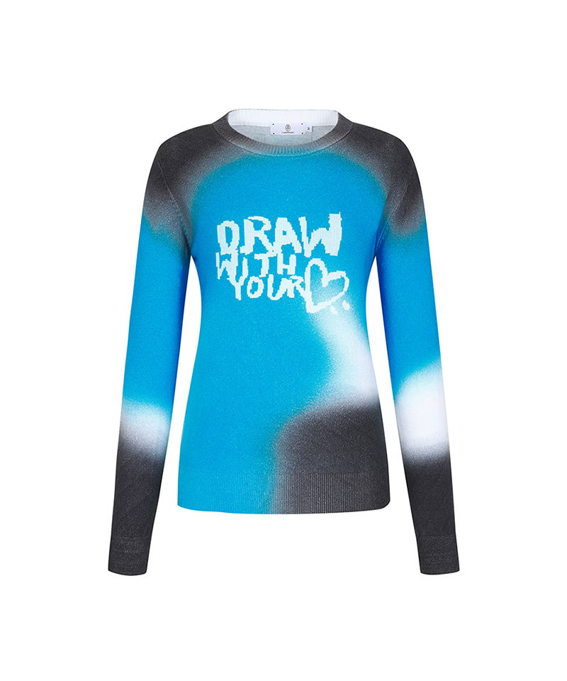 Castelbajac Women's Full-Length Lettering Sweater - Blue