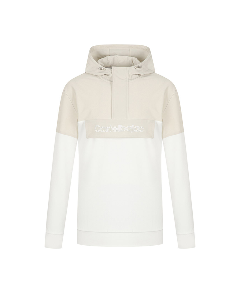 Castelbajac Men's Woven Mix Hooded T-Shirt - Beige