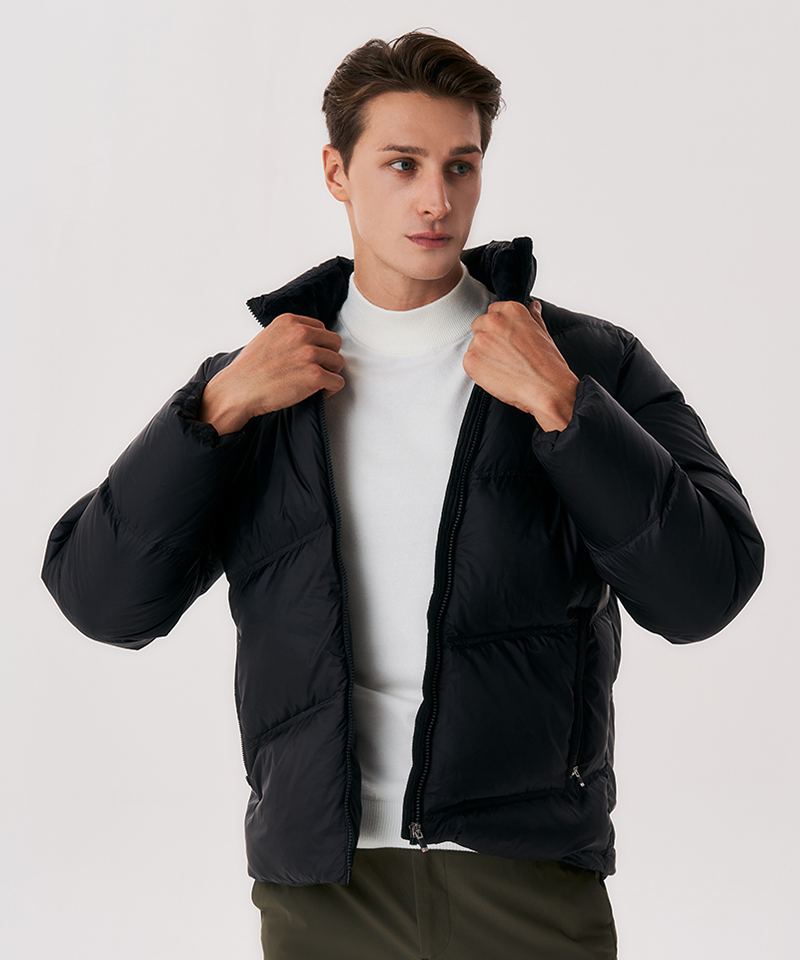 Castelbajac Men's Diagonal Quilted Duck Down Padded Jumper - Black