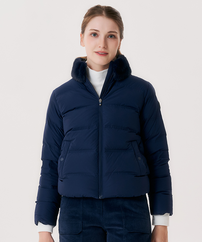 Castelbajac Women's Fur Duck Down Padding - Navy